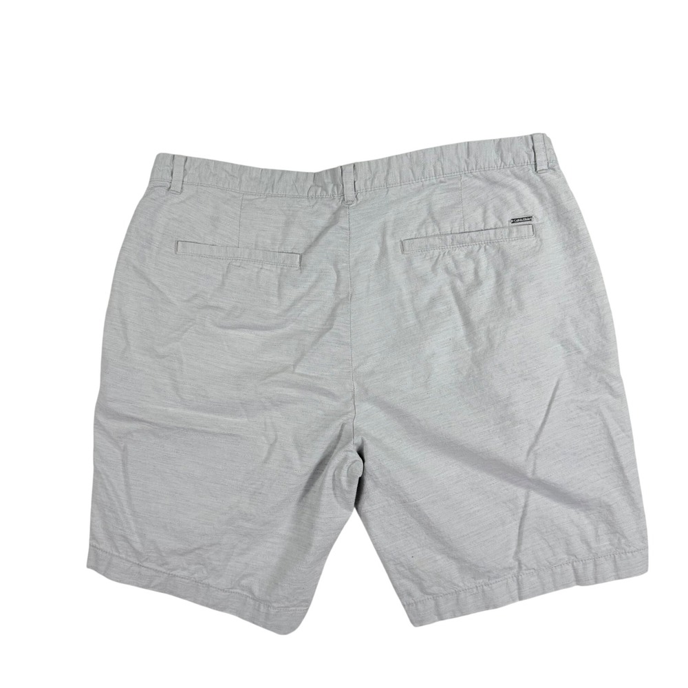 Calvin Klein Shorts Mens 36 Light Grey Slim Fit Textured Cotton Casual Slub - Picture 2 of 11